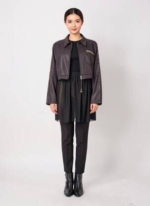 Jachete casual guler de bluză negru FRED SABATIER femeie