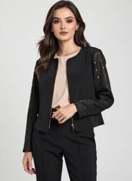Jachete casual guler rotund negru JOSEPH RIBKOFF femeie