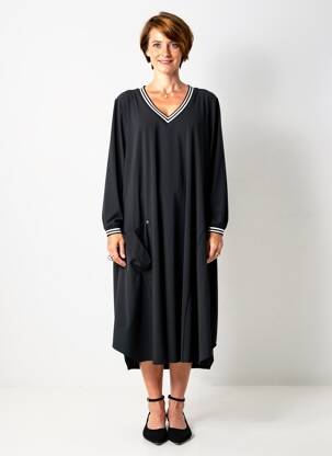 Rochie midi mâneci lungi mâneci lungi negru FRANCK ANNA femeie