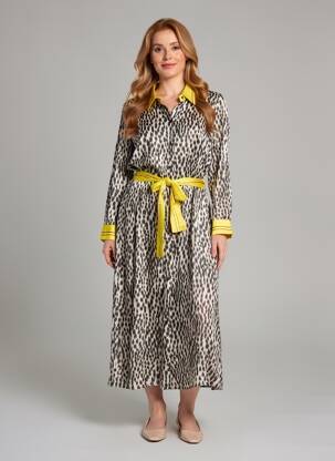 Rochie lungă țesătură poplin mâneci lungi negru CATNOIR femeie