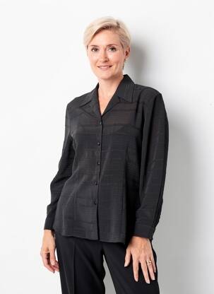 Cămașă țesătură crep mâneci lungi negru BARBARA LEBEK femeie