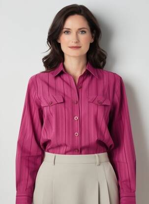 Cămașă croială cambrată mâneci lungi violet LEBEK femeie