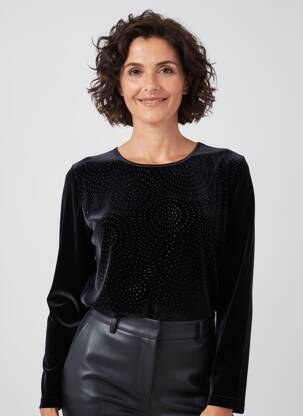 Top mâneci lungi mâneci lungi negru LUCIA femeie