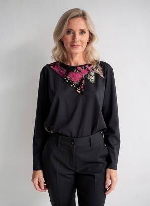 Top mâneci lungi mâneci lungi negru JEAN DELFIN femeie