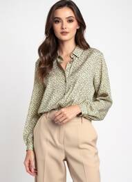 Cămașă croială cambrată mâneci lungi verde RIVER WOODS femme
