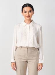 Cămașă țesătură crep mâneci lungi bej HIGH femme