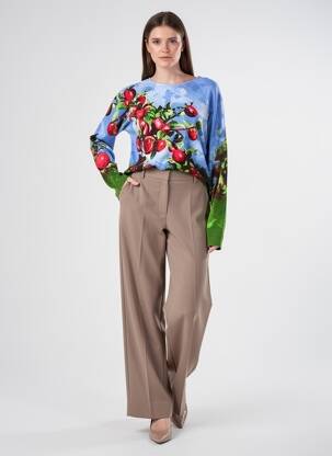 Pulover elasticitate mâneci lungi albastru HIGH femeie