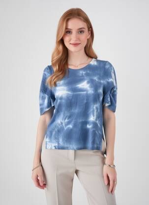 Tricou elasticitate mâneci scurte albastru HIGH femeie