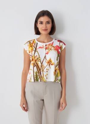 Tricou elasticitate mâneci scurte galben HIGH femeie