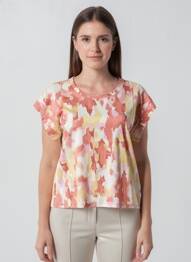 Tricou imprimeu fantezie mâneci scurte roz HIGH femme