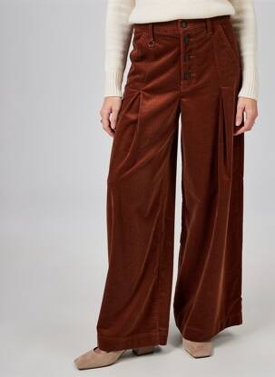 Pantalon larg buzunare talie înaltă portocalie HIGH femeie