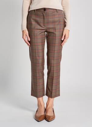 Pantalon 7/8 talie înaltă talie înaltă maro HIGH femeie