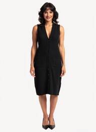 Rochie midi fără mâneci fără mâneci negru ANDIATA femeie