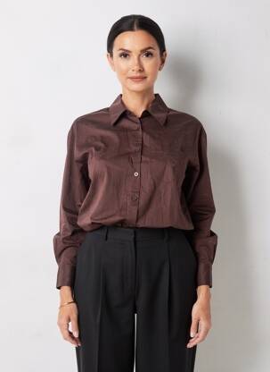 Cămașă croială dreaptă mâneci lungi violet AMERICAN VINTAGE femeie