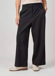 Pantalon larg țesătură crep mărime normală negru H&M femeie