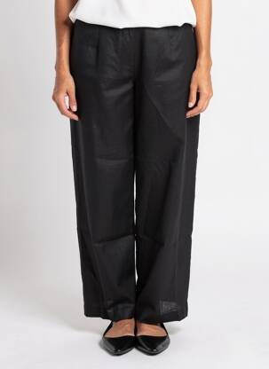 Pantalon larg închidere cu fermoar lateral mărime normală negru POSSÉ femeie