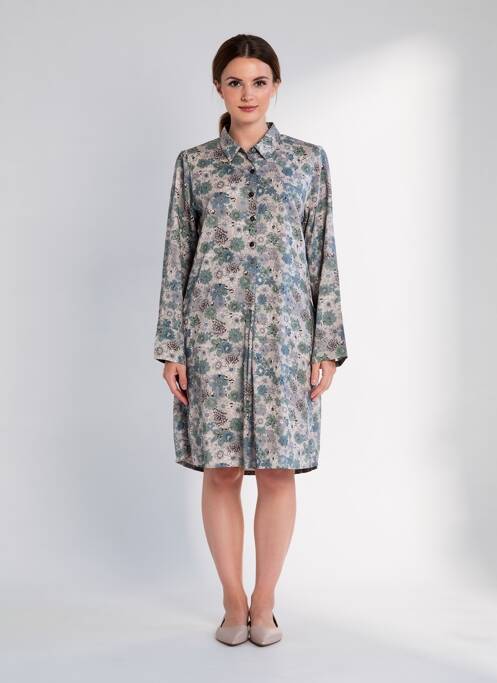 Rochie midi croială fluidă mâneci lungi gri AGATHE & LOUISE femme