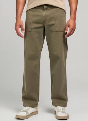 Pantalon drept mărime normală mărime normală verde IRON AND RESIN bărbat