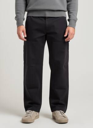 Pantalon drept croială dreaptă mărime normală negru DAYTONA bărbat