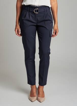 Pantalon slim buzunare albastru MORGAN femeie