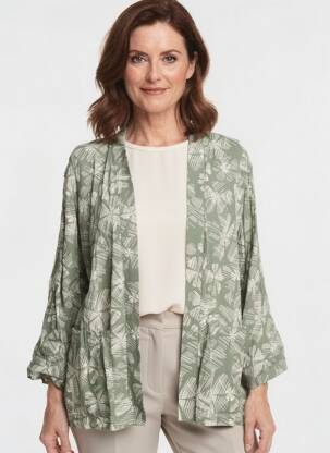 Sacou finisaj interior dublat verde JULIE GUERLANDE femeie