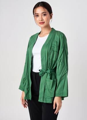 Jachete kimono guler în v verde LOLA ESPELETA femeie