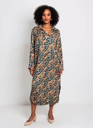 Rochie lungă mâneci lungi mâneci lungi bej LOLA ESPELETA femeie