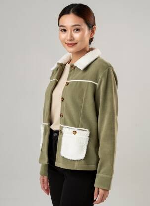 Jachete casual buzunare verde AGATHE & LOUISE femeie