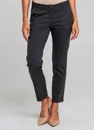 Pantalon slim țesătură poplin mărime normală negru AGATHE & LOUISE femeie