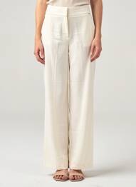 Pantalon larg închidere cu fermoar sub clapetă cu cârlig mărime normală bej KOCCA femme