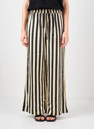 Pantalon larg țesătură poplin mărime normală negru SUNCOO femeie