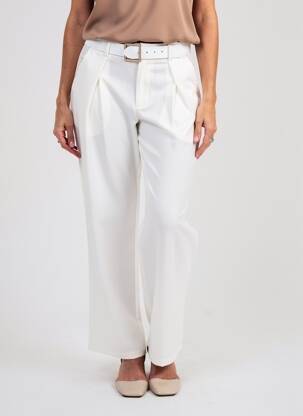 Pantalon drept elasticitate mărime normală alb 10 DAYS femeie