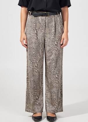 Pantalon larg buzunare mărime normală maro KOCCA femeie