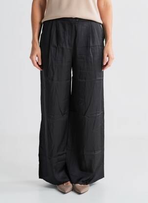 Pantalon larg închidere cu fermoar sub clapetă cu nasturi mărime normală negru AMERICAN VINTAGE femme