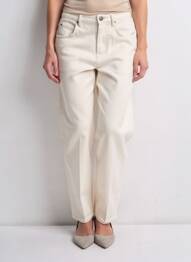 Pantalon drept închidere cu fermoar sub clapetă cu nasturi mărime normală bej AMERICAN VINTAGE femme