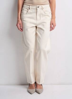 Pantalon drept închidere cu fermoar sub clapetă cu nasturi mărime normală bej AMERICAN VINTAGE femme