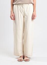 Pantalon larg închidere cu fermoar sub clapetă cu nasturi mărime normală bej AMERICAN VINTAGE femme