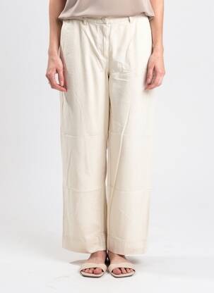 Pantalon larg închidere cu fermoar sub clapetă cu nasturi mărime normală bej AMERICAN VINTAGE femme