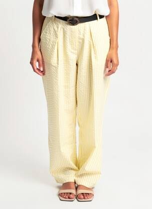 Pantalon larg buzunare mărime normală galben KOCCA femeie