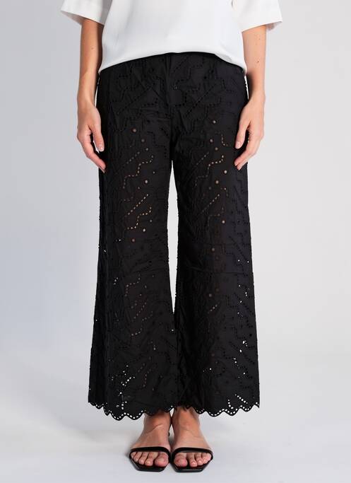 Pantalon larg închidere cu fermoar lateral negru SUNCOO femme