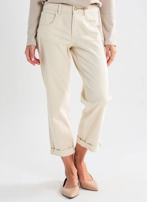 Pantalon 7/8 elasticitate mărime normală bej REIKO femme