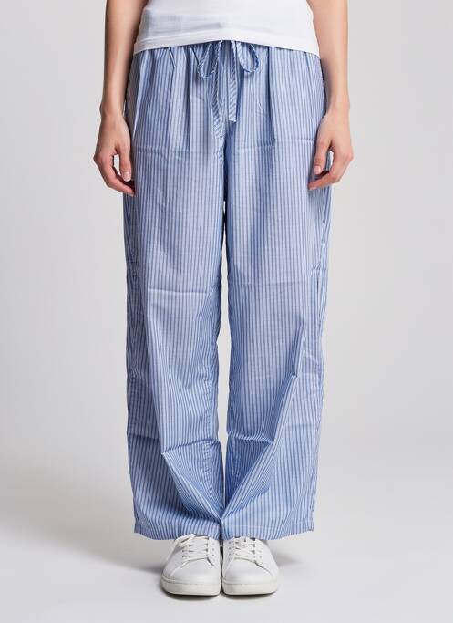 Pantalon larg țesătură poplin mărime normală albastru AMERICAN VINTAGE femme