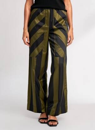 Pantalon larg croială fluidă mărime normală verde ALEMBIKA femeie