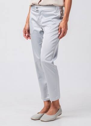 Pantalon chino închidere cu fermoar sub clapetă cu cârlig mărime normală argintiu PLEASE femeie