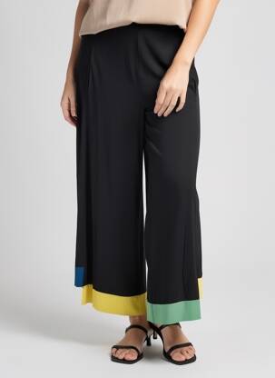Pantalon larg buzunare mărime normală negru OZAI N KU femeie