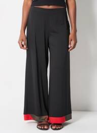 Pantalon larg buzunare mărime normală negru OZAI N KU femme