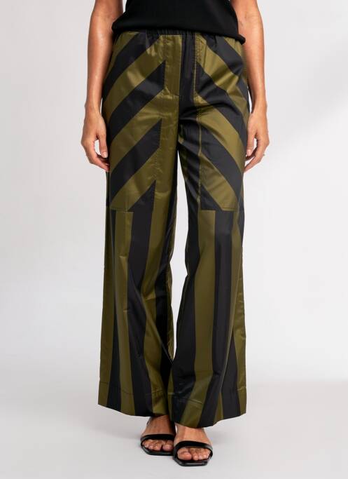 Pantalon larg croială fluidă mărime normală verde ALEMBIKA femme