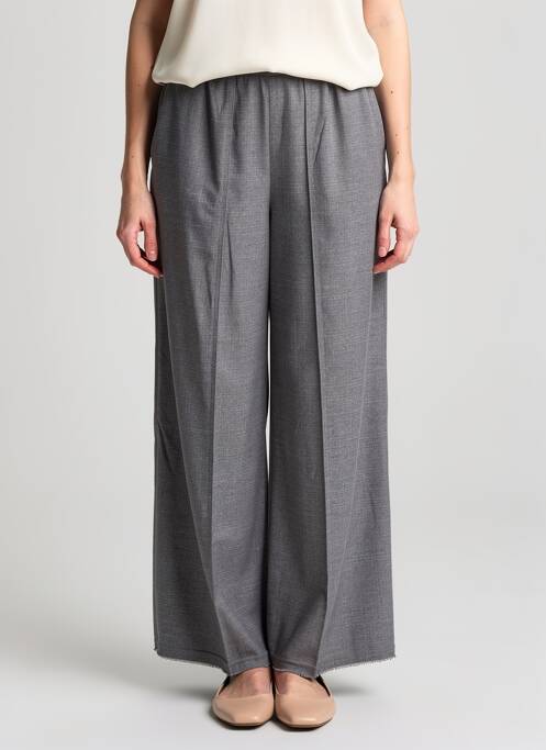 Pantalon larg talie cu cleme mărime normală gri OZAI N KU femme