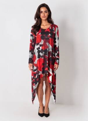 Rochie scurtă mâneci lungi mâneci lungi roșu KOZAN femeie