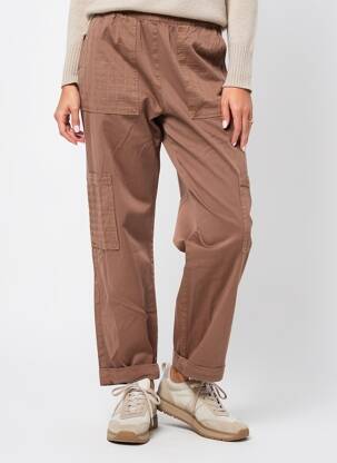 Pantalon cargo talie elastică mărime normală maro INDI & COLD femeie
